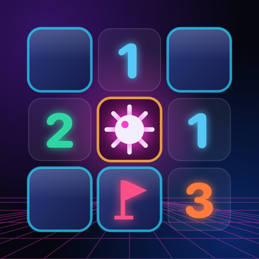 The Future Mines icon: a glowing mine surrounded by numbered squares and a flag.